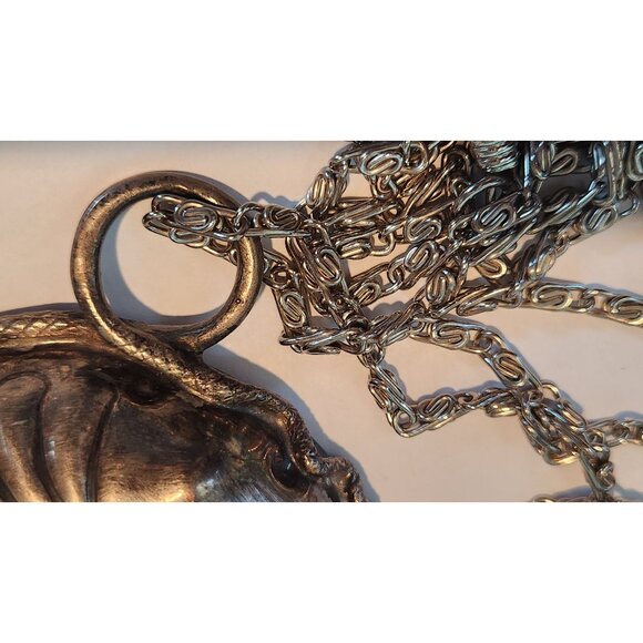 Sommeliers tasting cup with Chain 45"  Snake Design Thumb Ring  shallow silver - Picture 7 of 14
